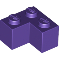 Lego kostka (kostička) 2x2 roh, tmavě fialová (4225126, 4589618, 6176193)